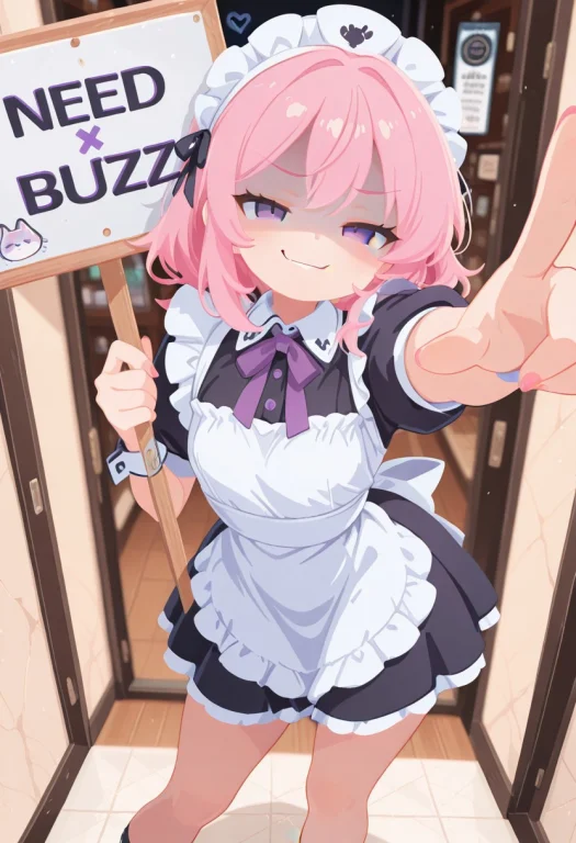 Dutch Angle, 1girl, Civchan, Medium Hair, Purple Eyes, Shade...