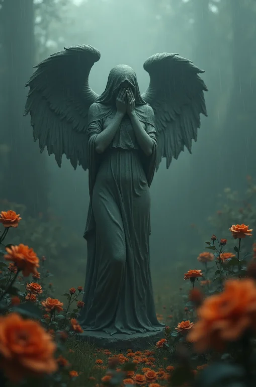 Presents An Enigmatic Victorian Garden, Orange Roses, Gothic...