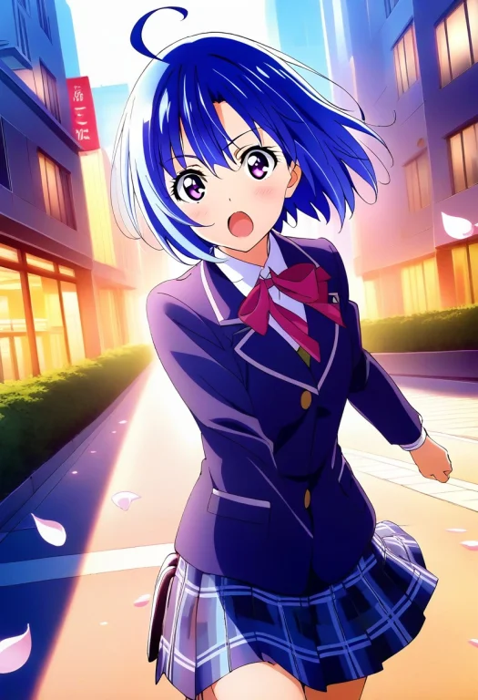 Masterpiece, Best Quality, 1girl, Solo, Short Hair, Blue Hai...