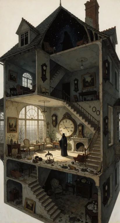 A Gigantic Abandoned House Exists In A Completely Empty Whit...