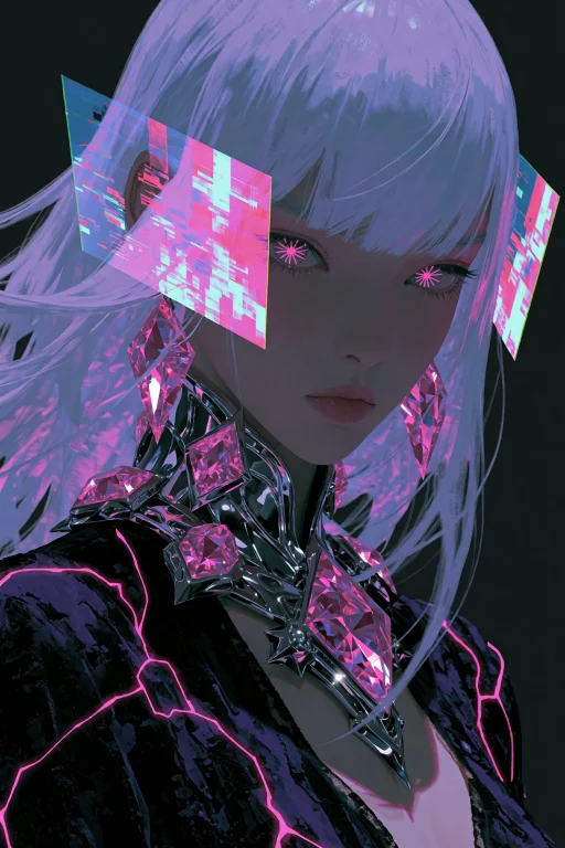 Highres, Absurdres,gl4sy4r4v, A Close-up Digital Artwork Of...