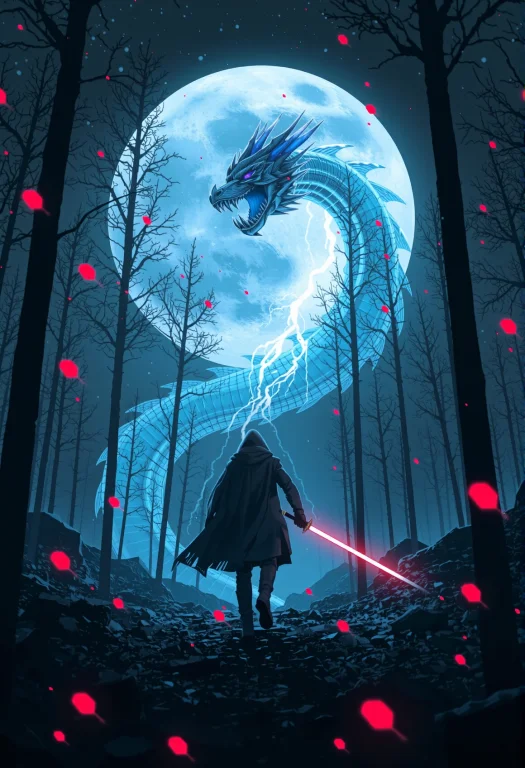 Evil Frozen Dragon, Realistic, In A Cyberpunk-inspired Realm...