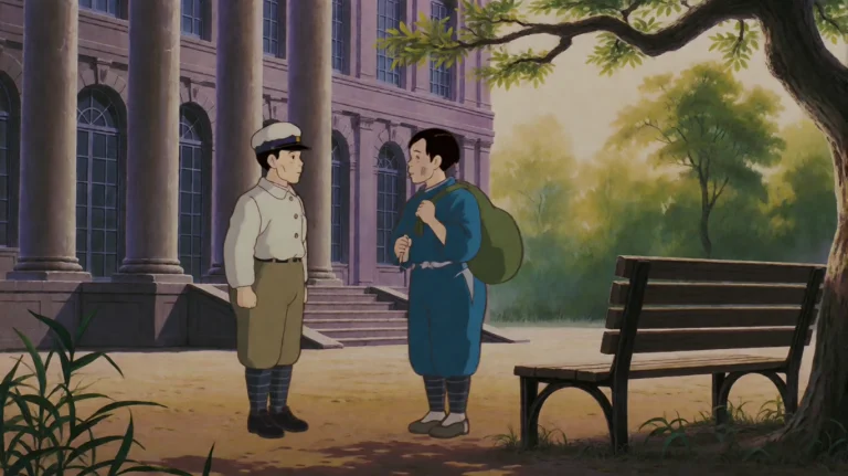 Grvfrfls1988, Two Figures Stand In Conversation On A Sunlit...