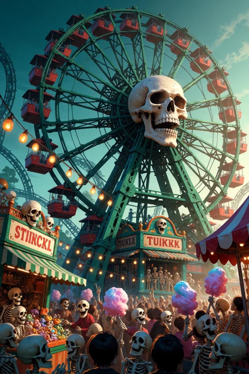 , Boneswm, A Massive Ferris Wheel Amusement Park With The Wh...