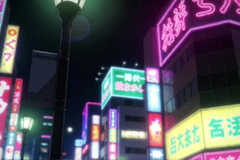 Lain-style This Digital Artwork Depicts A Neon-lit Urban Nig...