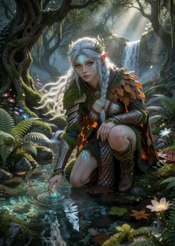 Hyper-realistic Digital Rendering Of A Mythical Forest Glade... — Stable Diffusion AI Prompt: Hyper-realistic digital rendering of a mythical forest glade at dawn, as if phot...