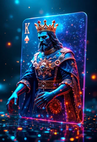 Crea Una Imagen De La Carta Del Rey De Corazones De La Baraj... — FLUX AI Prompt: Crea una imagen de la carta del Rey de corazones de la baraja americana transfor...