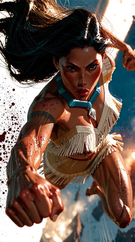 Pocahontas Art Prompt Free — Stable Diffusion AI Prompt: ((sfw)), ((rating safe)), bsienk style, expressionist mixed media comic, dirty w...