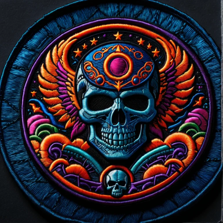 Neonpunk Style Hyperdetailed Macro Photography Of Embroidery...