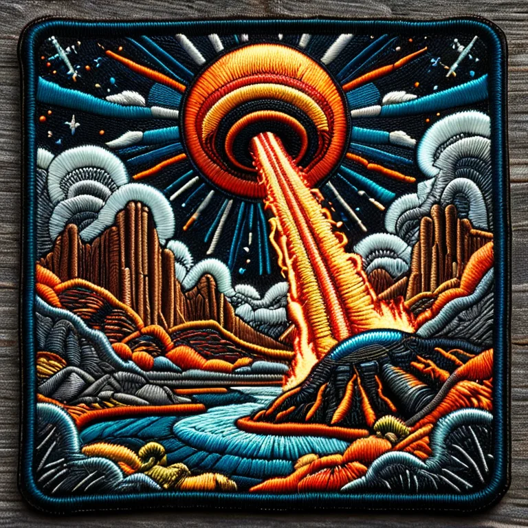 Ral-embroideredpatch, A Giant Meteor Streaking Down Toward A...