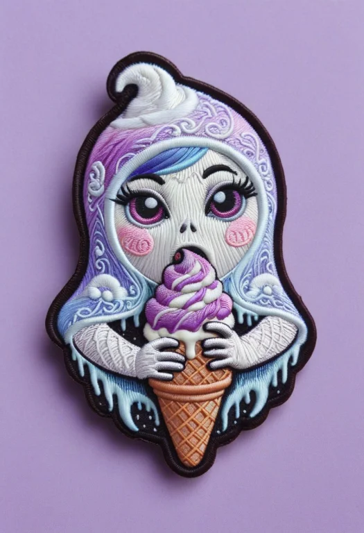 8k, Raw Digital Photo, A Tiny Chibi Ghost Holding A Melting...