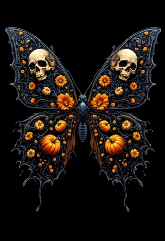 Create A Hyper-stylistic Image Of A Butterfly With Its Wings... — FLUX AI Prompt: "Create a hyper-stylistic image of a butterfly with its wings splayed out in a d...