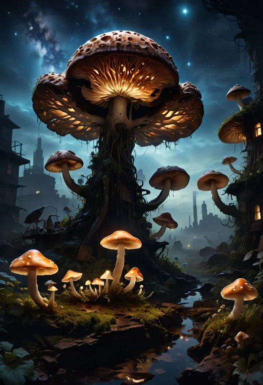 Nocturne Fungus Of The Night - This Breathtaking Artwork, Re...