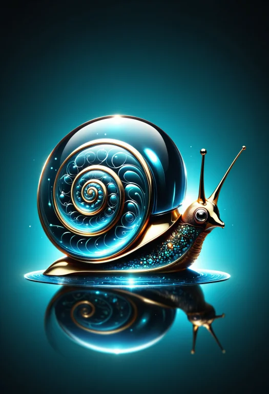 Hologram Of  Glass 1.5 Snail Animal , Abstract, Extremely De...
