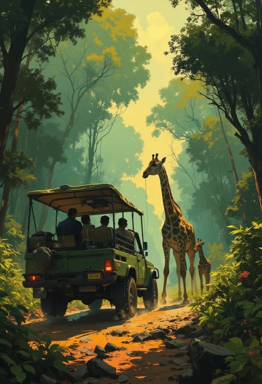 Create A Breathtaking Close-up Image Of 1 Safari Car From Be...