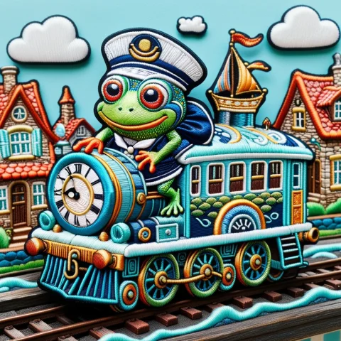 Ral-embroideredpatch, A Funny Embroidered Patch Depicting A... — SDXL AI Prompt: ral-embroideredpatch, A funny embroidered patch depicting a wide-eyed frog in a...
