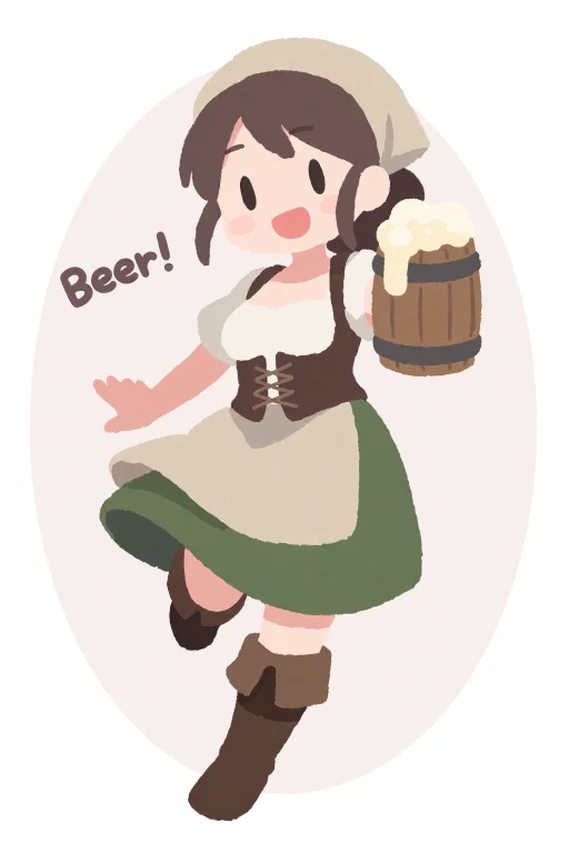 A Young Woman Dressed As A Medieval Fantasy Tavern Worker Is...