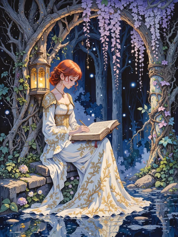 A Mesmerizing, Dreamlike Watercolor Painting, Capturing A Yo...