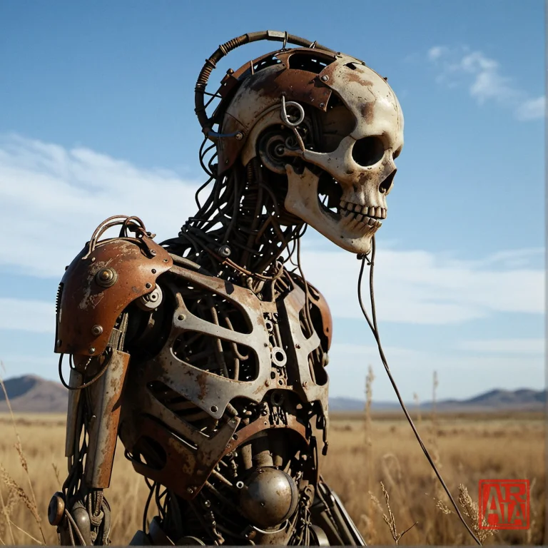 A Photorealistic, Cinematic Shot In A Desolate, Overcast Fie...