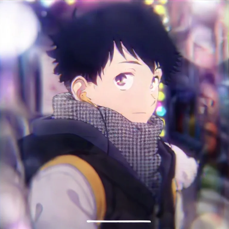 1boy, Male Focus, Solo, Scarf, Black Hair, Blurry, Best Qual...