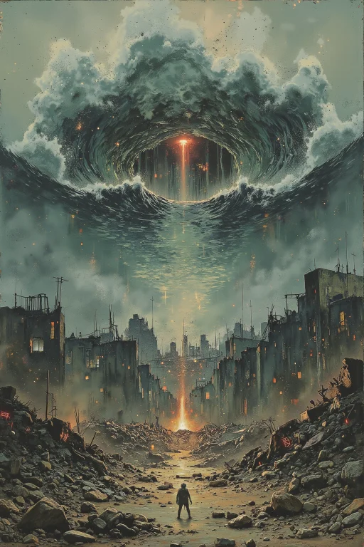 Surreal Epic Abstract Double Exposure Fantasy Rough Hand-pai...