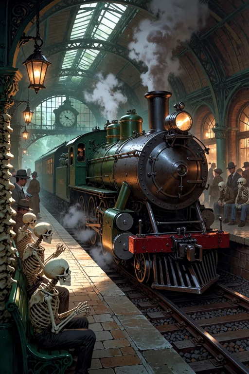 , Boneswm, A Steam Train Station With A Vaulted Ceiling Of R...