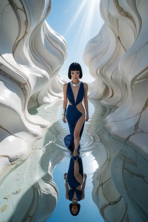 High-fashion Surreal Editorial Photography, Top-down High An...