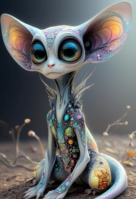 Loraartfullyaliensdxlv11,artln,a Cute Alien Creature With Bi...