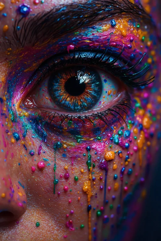 A Colorful Eye With A Splash Of Paint, Corporate Logo Of An...