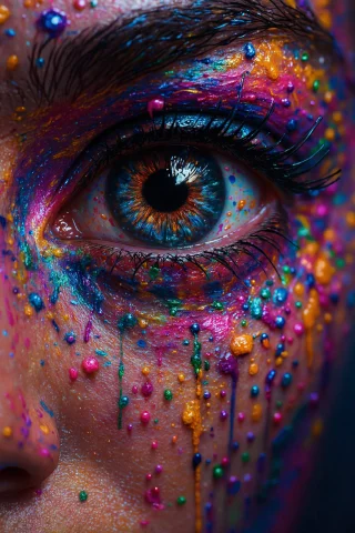 A Colorful Eye With A Splash Of Paint, Corporate Logo Of An... — FLUX AI Prompt: A colorful eye with a splash of paint, corporate logo of an eye, eye art, two ey...