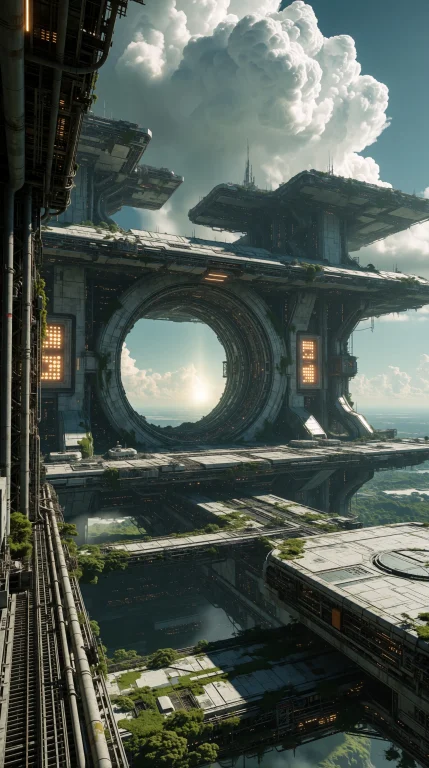 Supergroundview, A Towering, Multi-tiered Sci-fi Megastructu...