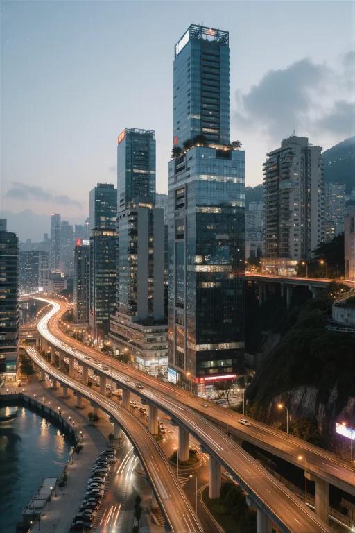 Supergroundview, A Dense Modern Metropolis Descends Vertical...