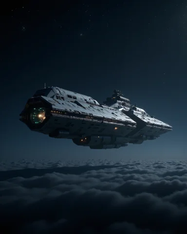 In The Style Of Cksx, In The Lonely, Vast Expanse Far Betwee... — FLUX AI Prompt: in the style of cksx, In the lonely, vast expanse far between stars, a solitary...