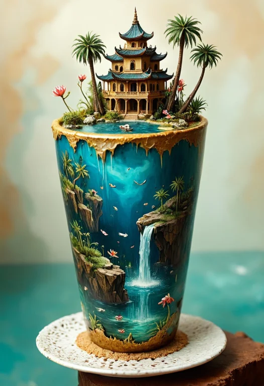 Tilt-shift Photo Of Best Quality Double Exposure Complex Sur...