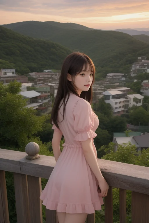 Ruifang, Scenery, Overlooking, 1girl, Solo, Young, Slim, Loo...