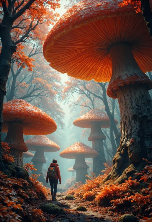 A Fantasy Landscape Featuring An Enchanted Forest Filled Wit...