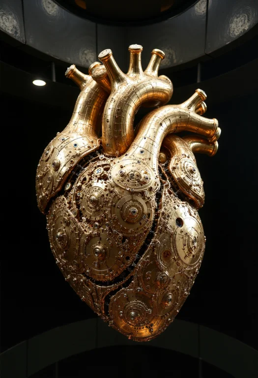 A Human Heart, Crafted Entirely From Intricate Clockwork Gea...