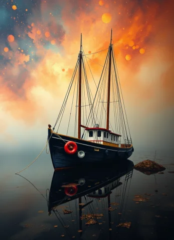 A Beautiful Boat, Art By David Mould, Brooke Shaden, Ingrid... — FLUX AI Prompt: a beautiful boat, art by David Mould, Brooke Shaden, Ingrid Baars, Mordecai Ardo...