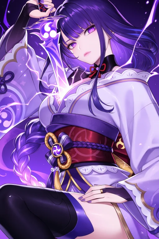 1girl, Raiden Shogun, Score 8, Score 7, Mature Female, Nyany...