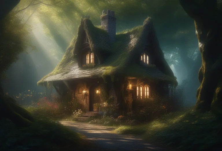 High Quality, Detailed, A Witchs Cottage Deep In A Whisperin...