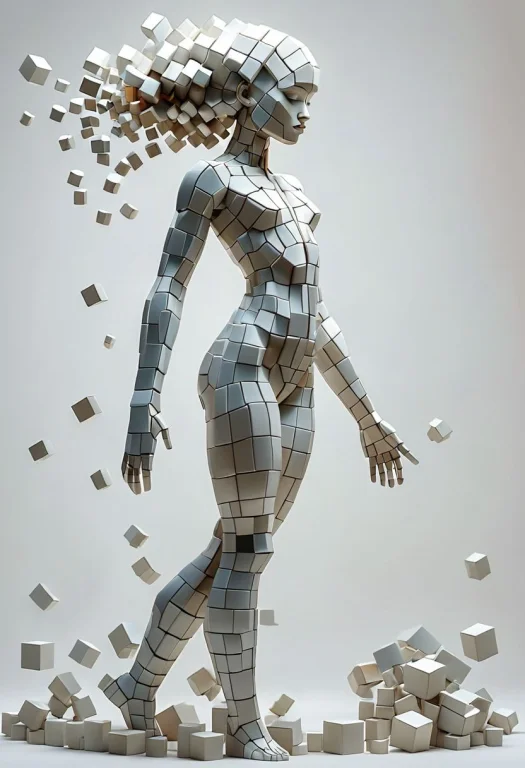 Artcbd, Create An Image Of Female Figure Composed Entirely O...
