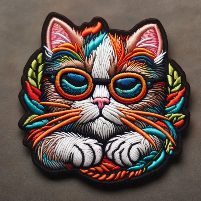 Embroidered Patch Style, A Grumpy Cat Wearing Sunglasses, St...