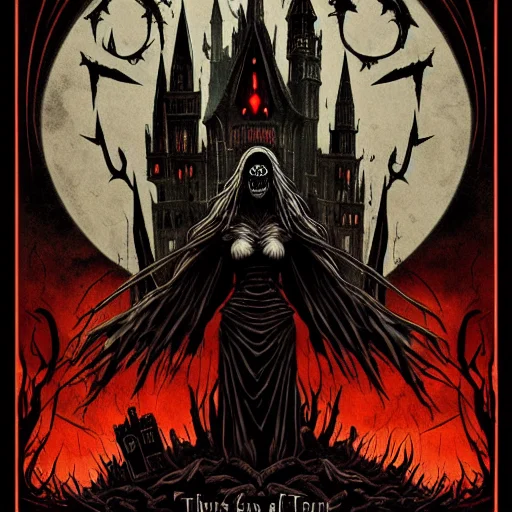 Travel Poster From The Depths Of Hell, Depicting An Apocalyp...