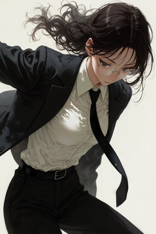 Dynamic Angle, Dynamic Pose, , Wearing A Dark Charcoal Suit...