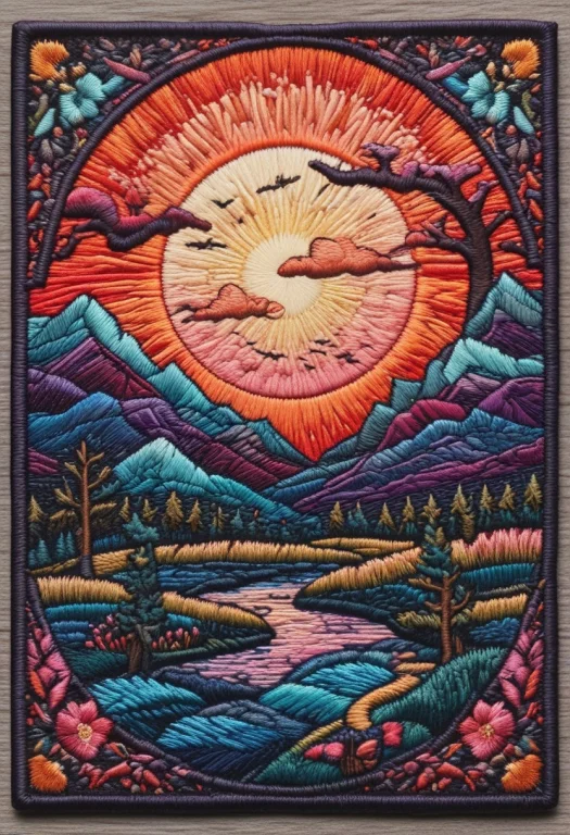 Ral-embroideredpatchc ,.embroidered Patch Of, , Landscape ,...