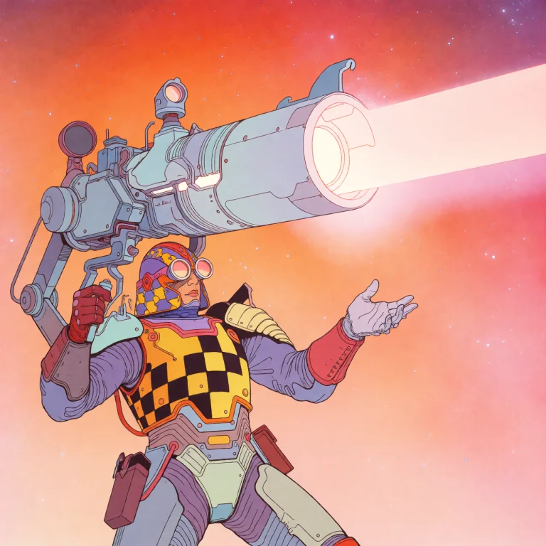Illustration,, Illustration Of A Futuristic Warrior In A Vib...