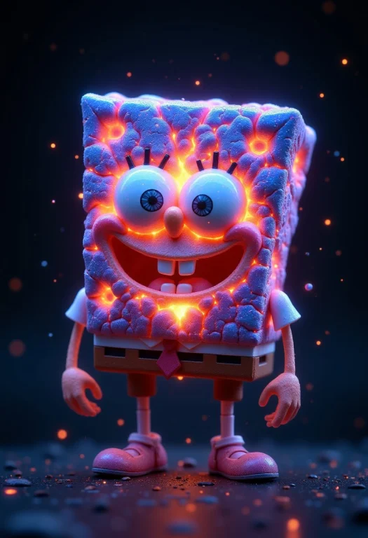 Glowing Galaxy Cracks, A Cute, Glowing Version Of Spongebob...