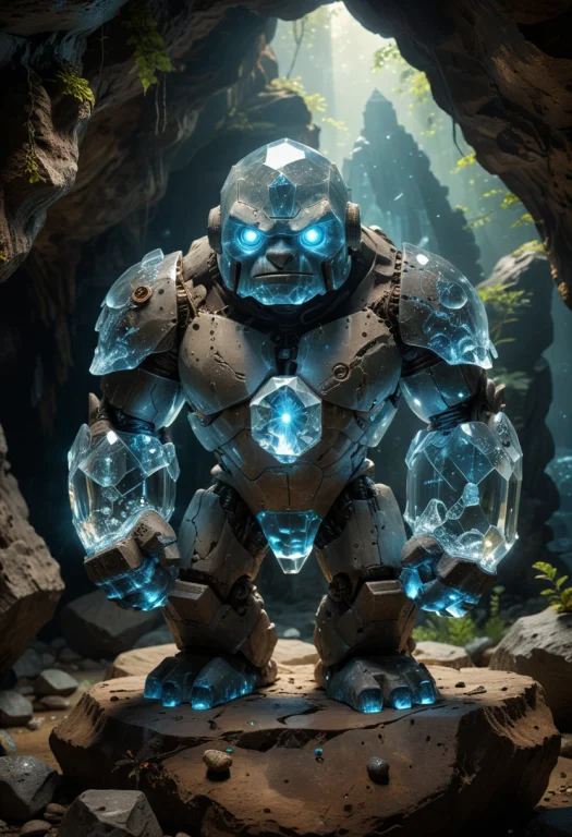 Award Winning, Professional Photo Of Colossal Golem Made Of...