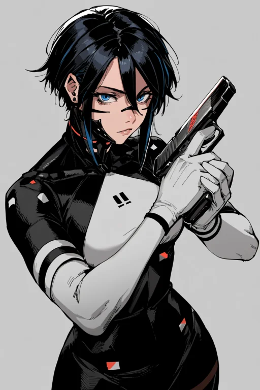 Signaliseulr Replika 1girl Solo Drawing A Pistol Turning Sha...