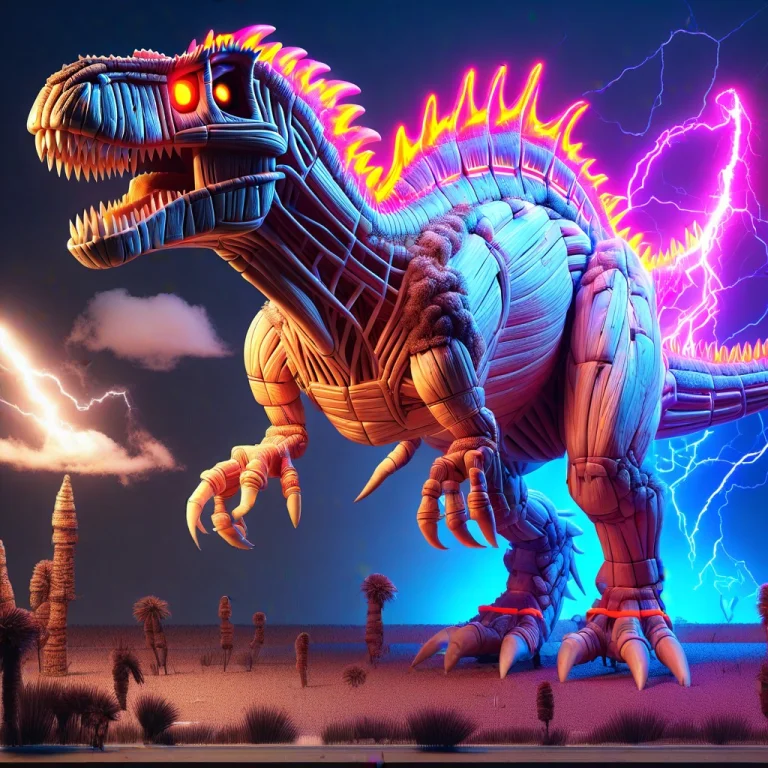 Night, Neon Lightning, Huge Machine Tyrannosaurus Rex1.0,hug...